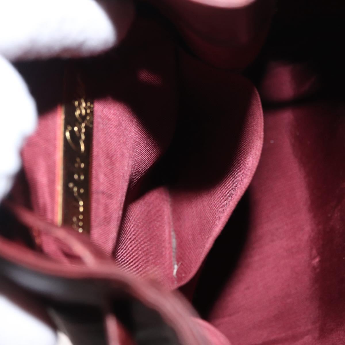 CARTIER Must Line Shoulder Bag Leather Bordeaux Gold Auth bs32660