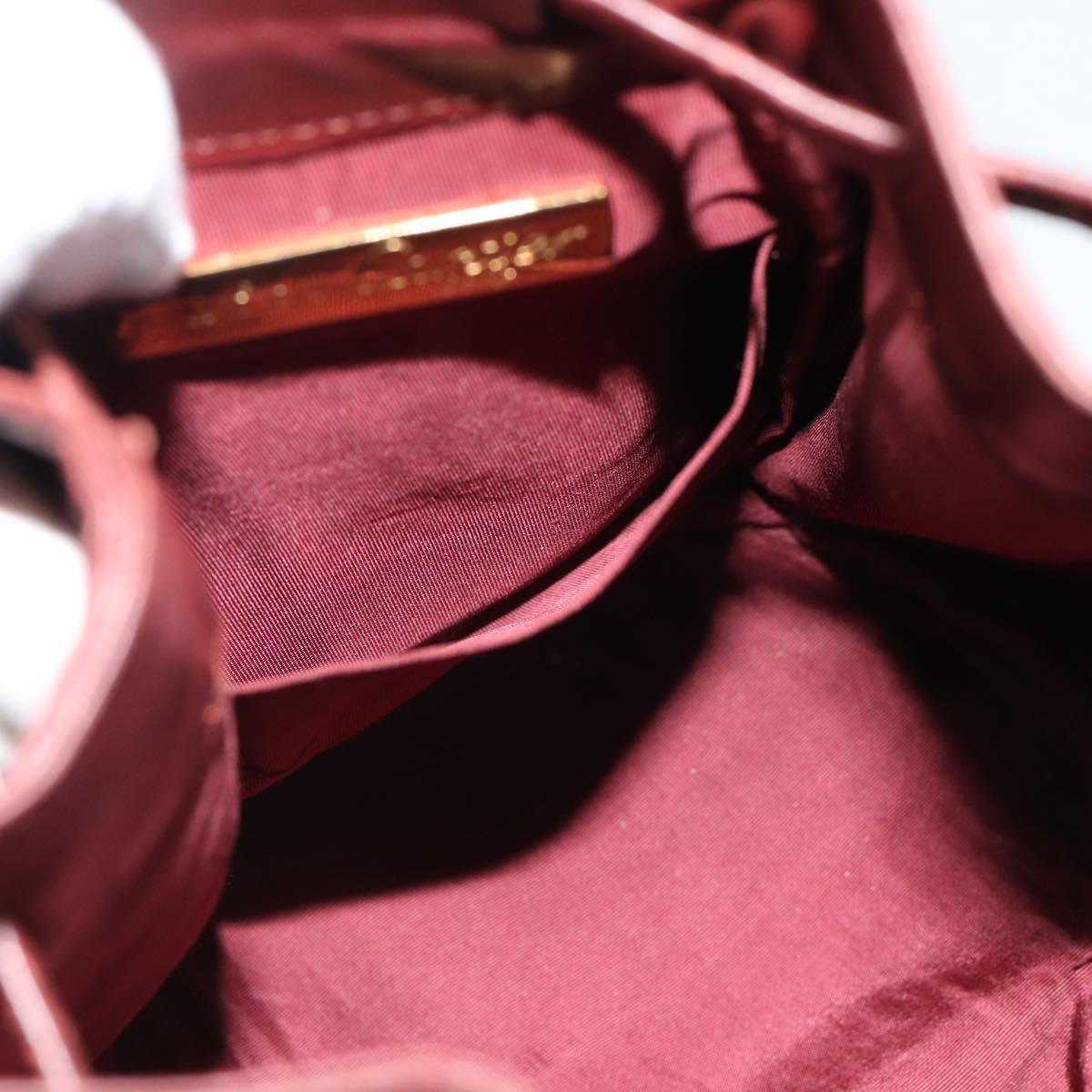 CARTIER Must Line Shoulder Bag Leather Bordeaux Gold Auth bs32660