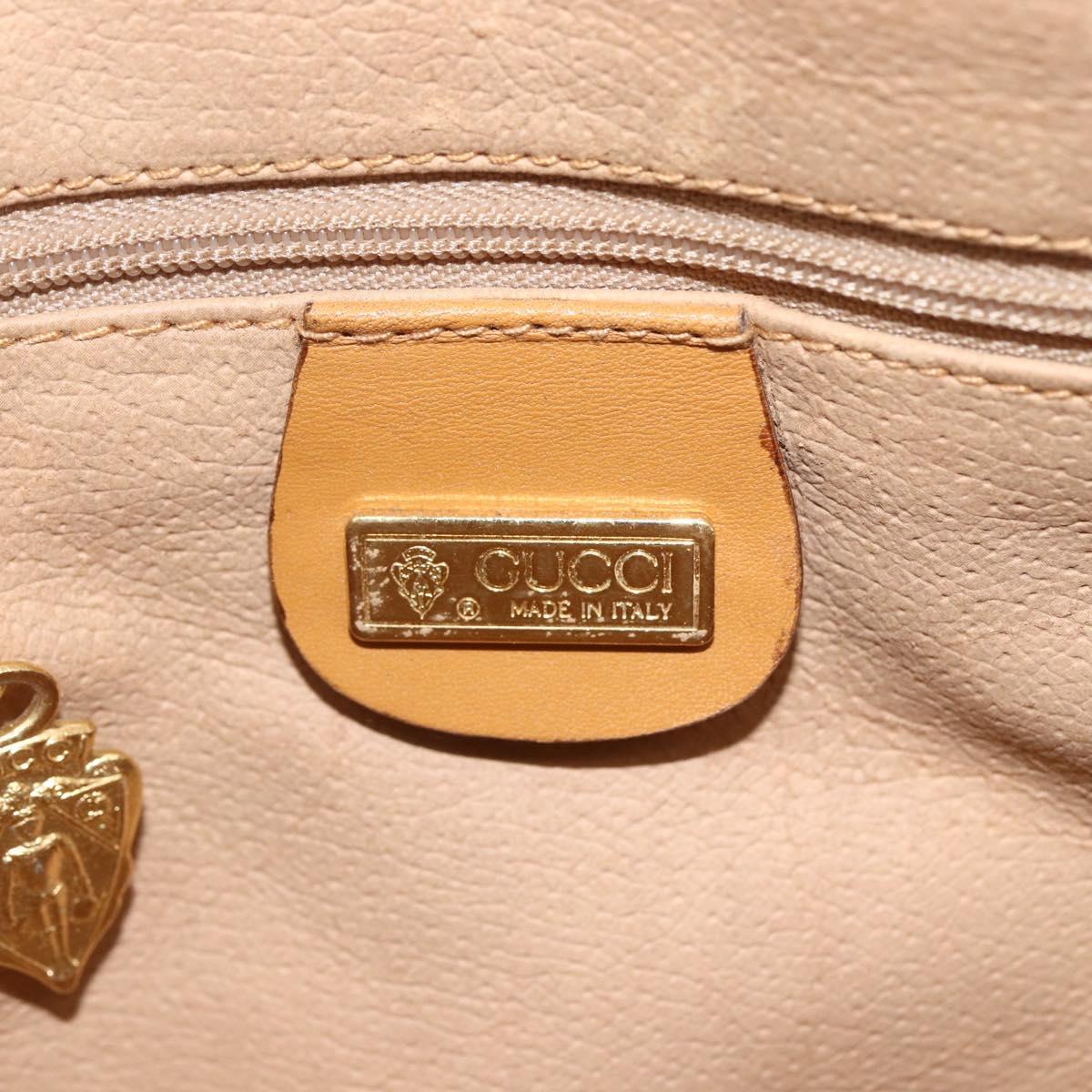 GUCCI Micro GG Supreme Shoulder Bag PVC Beige Gold Auth bs32661