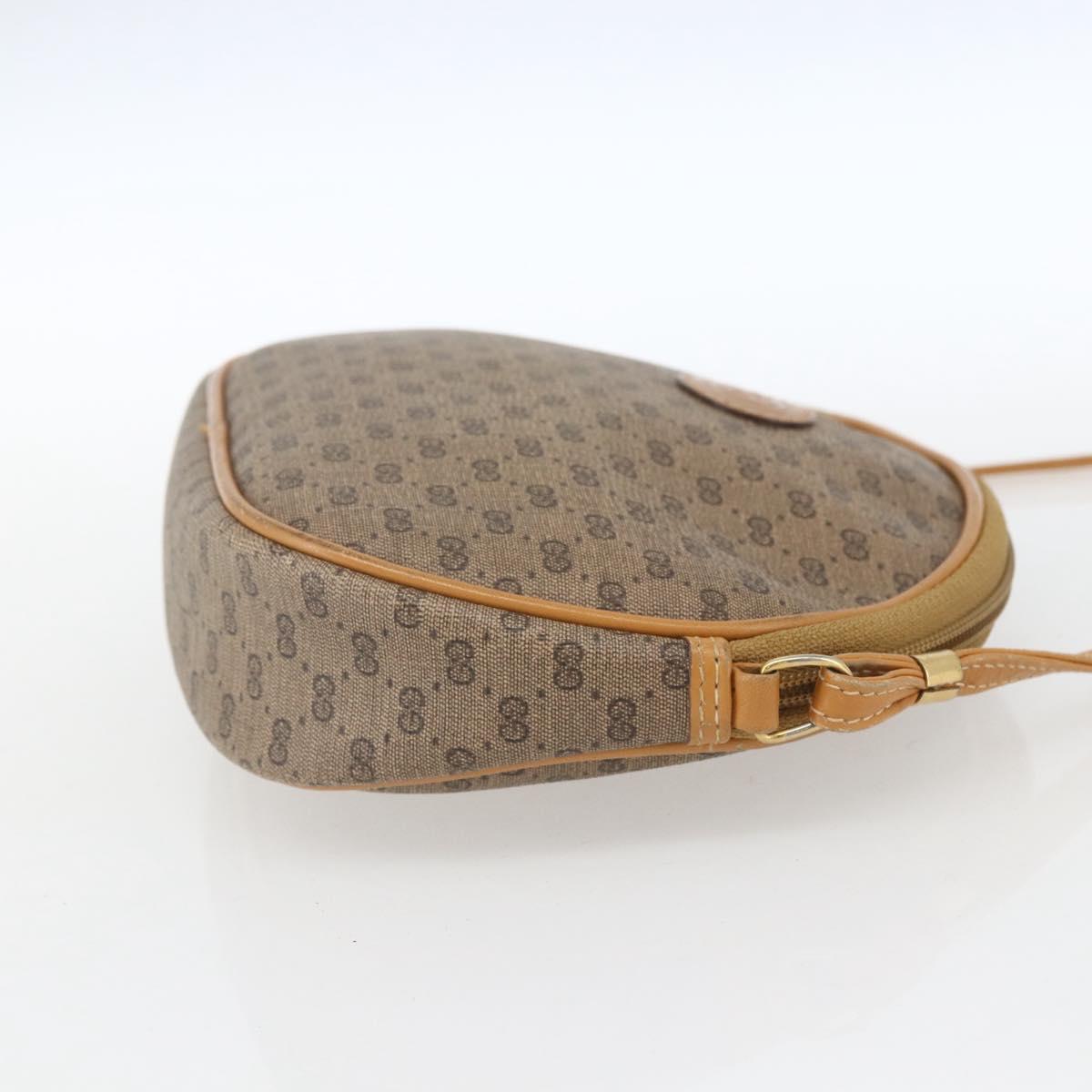 GUCCI Micro GG Supreme Shoulder Bag PVC Beige Gold Auth bs32661