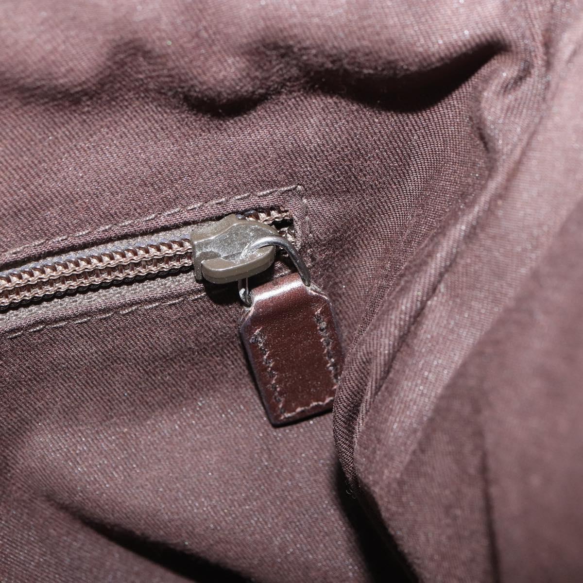 GUCCI GG Canvas Shoulder Bag Beige Silver 145857 Auth bs32664