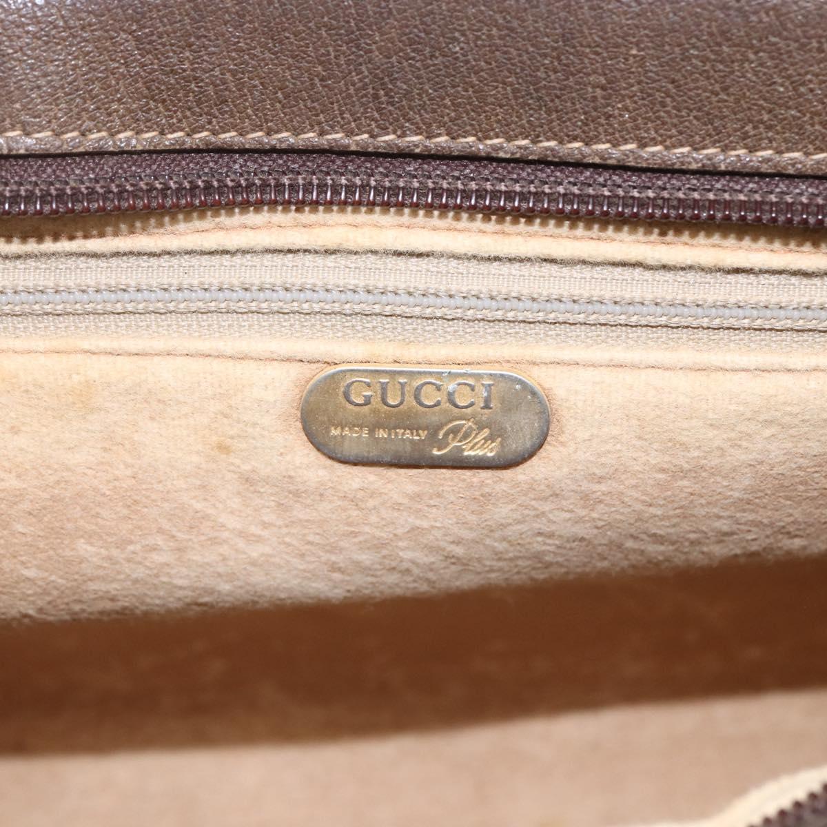 GUCCI GG Plus Supreme Clutch Bag PVC Beige Gold Auth bs32666