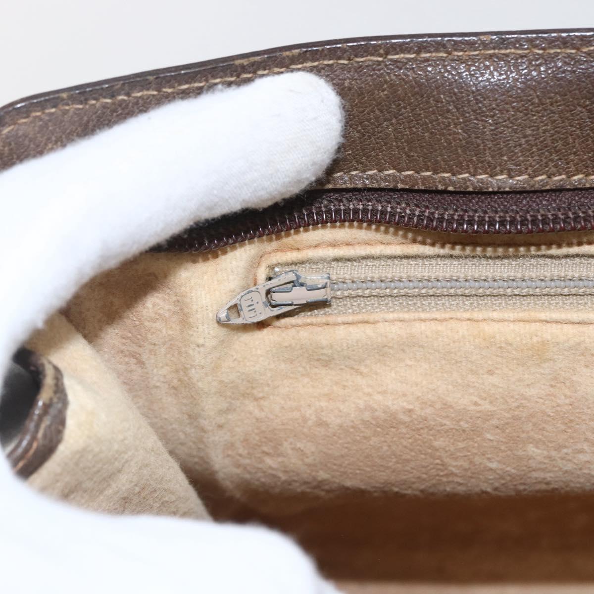 GUCCI GG Plus Supreme Clutch Bag PVC Beige Gold Auth bs32666