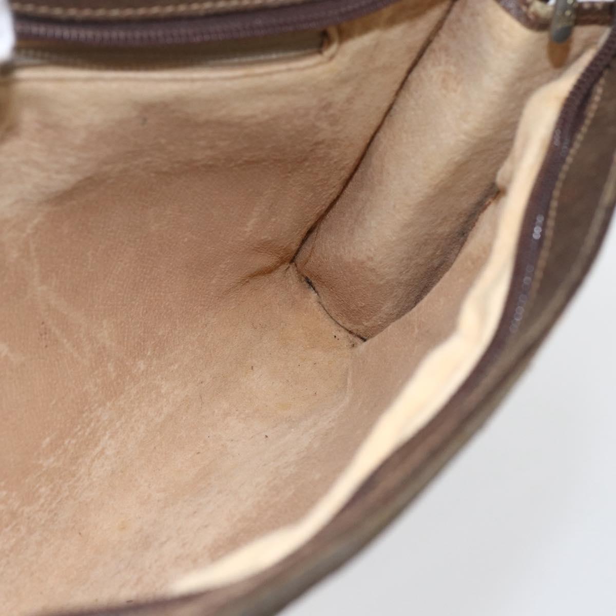 GUCCI GG Plus Supreme Clutch Bag PVC Beige Gold Auth bs32666