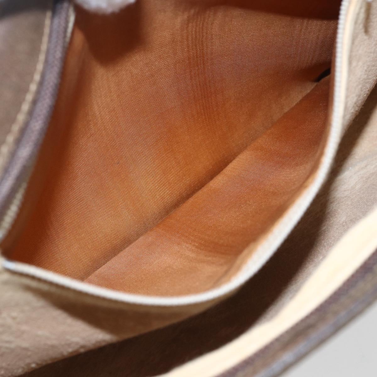 GUCCI GG Plus Supreme Clutch Bag PVC Beige Gold Auth bs32666