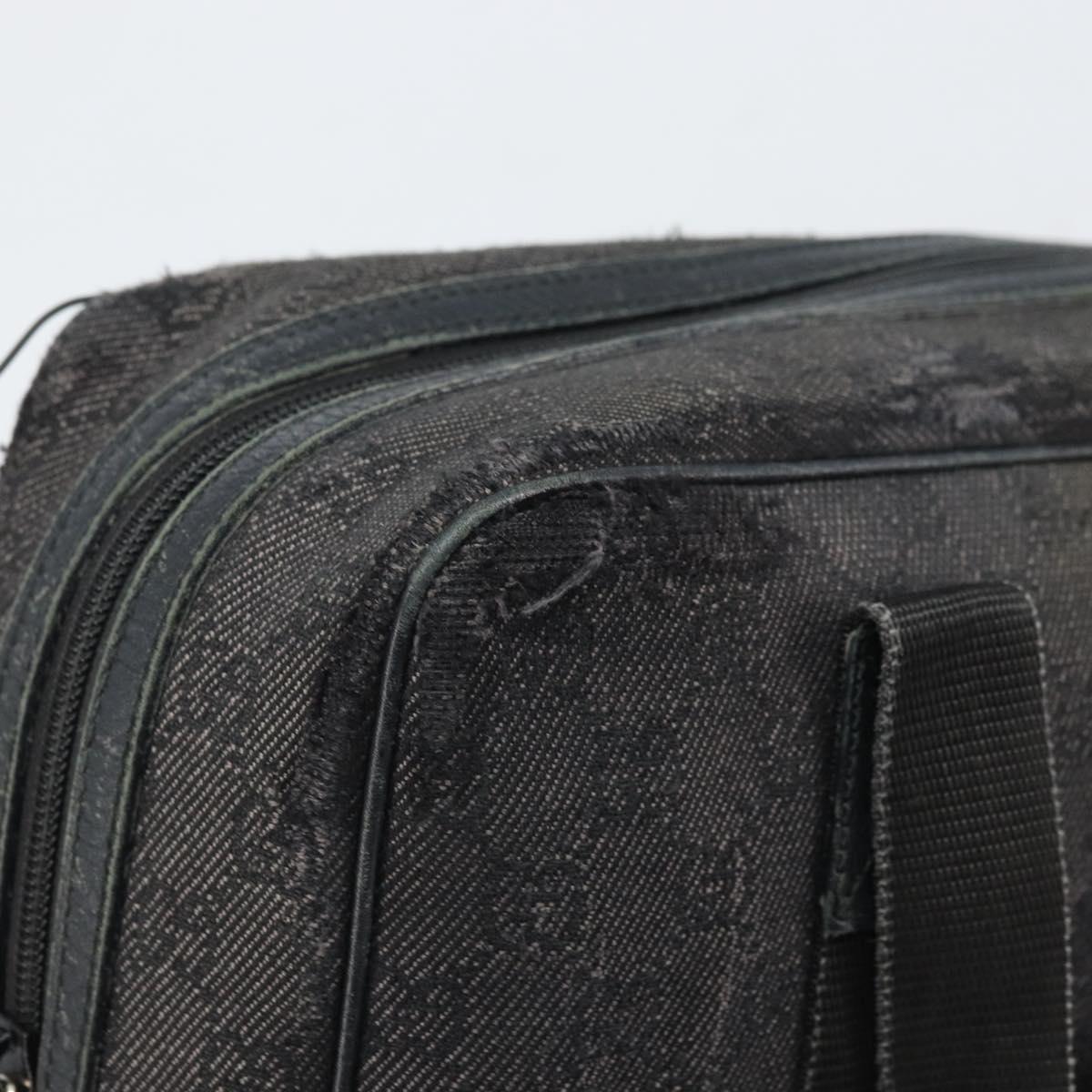 GUCCI GG Canvas Hand Bag Black 282529 Auth bs32670