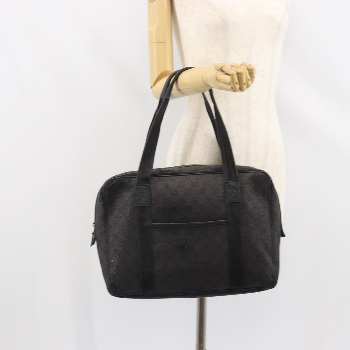 GUCCI GG Canvas Hand Bag Black 282529 Auth bs32670