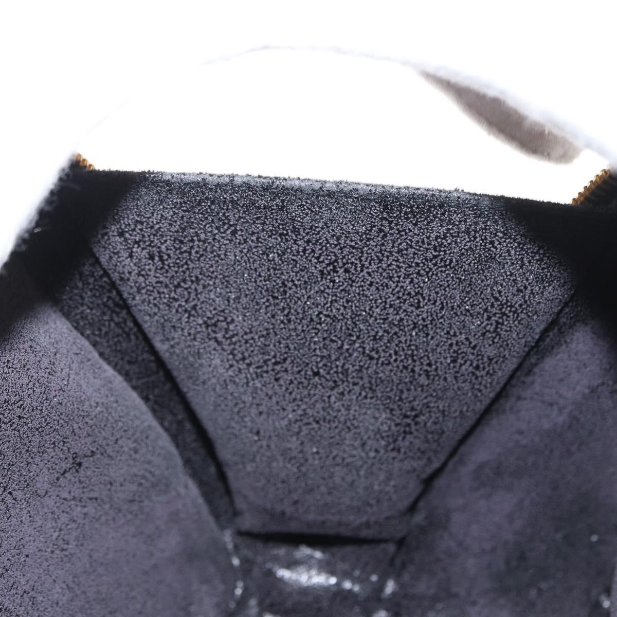 GUCCI Vanity Hand Bag Patent leather Black Gold 000 2040 0323 Auth bs32671