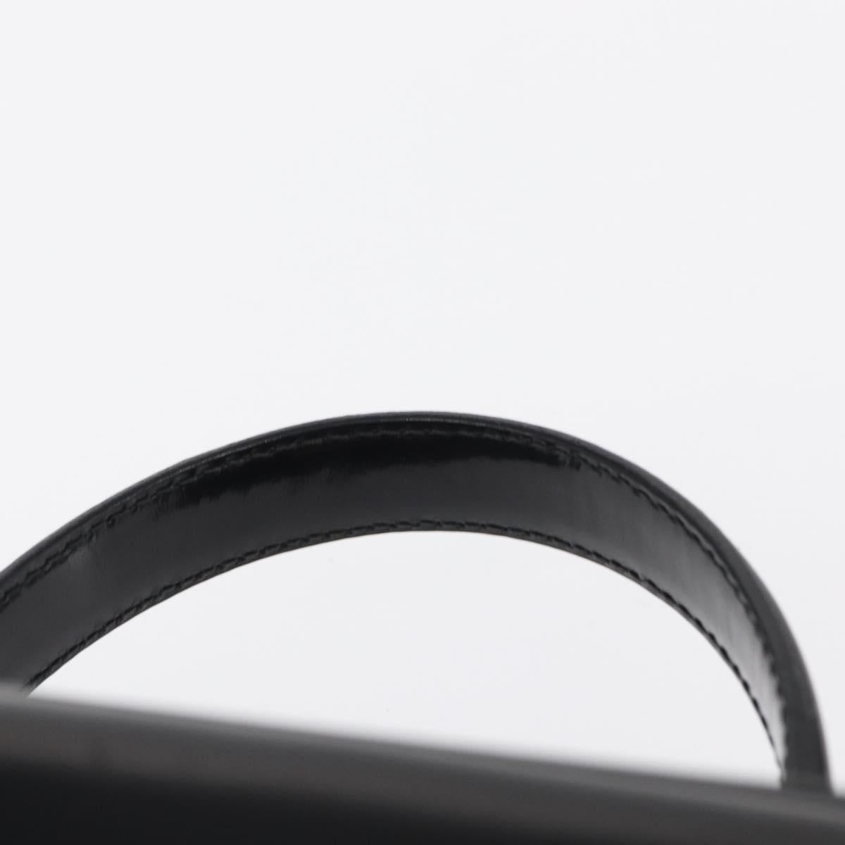 GUCCI Vanity Hand Bag Patent leather Black Gold 000 2040 0323 Auth bs32671