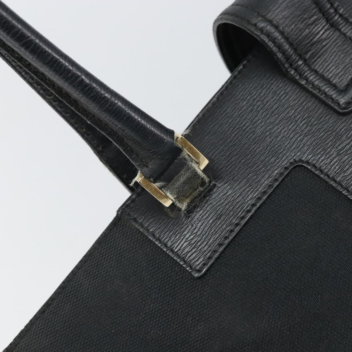 GUCCI Tote Bag Canvas Black Gold 002 1109 Auth bs32672