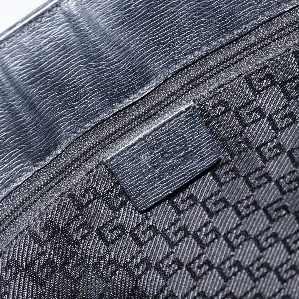 GUCCI Tote Bag Canvas Black Gold 002 1109 Auth bs32672