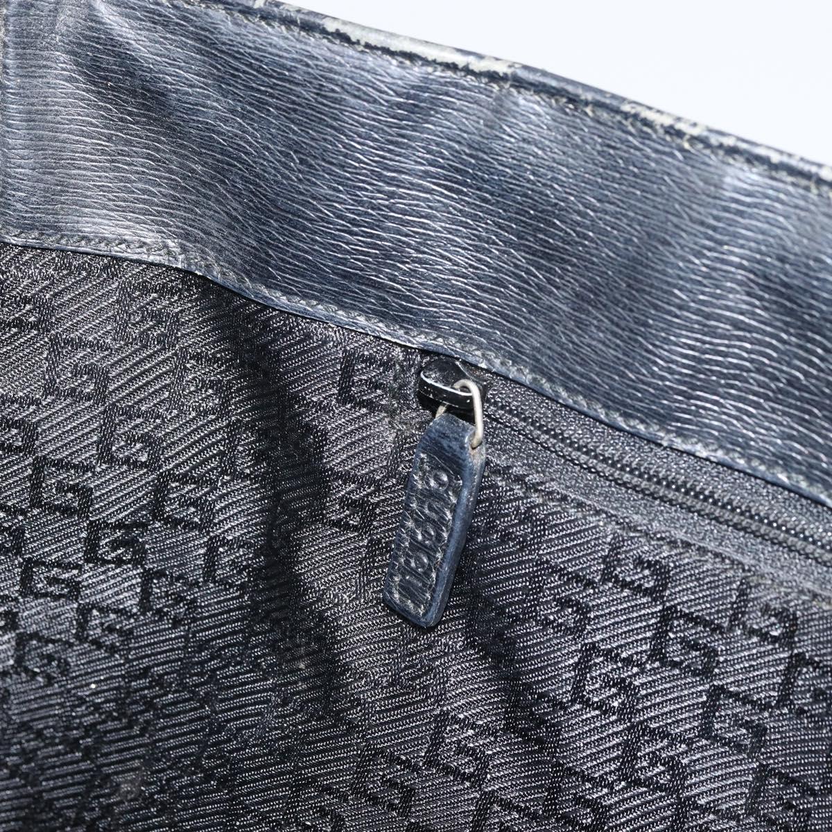 GUCCI Tote Bag Canvas Black Gold 002 1109 Auth bs32672