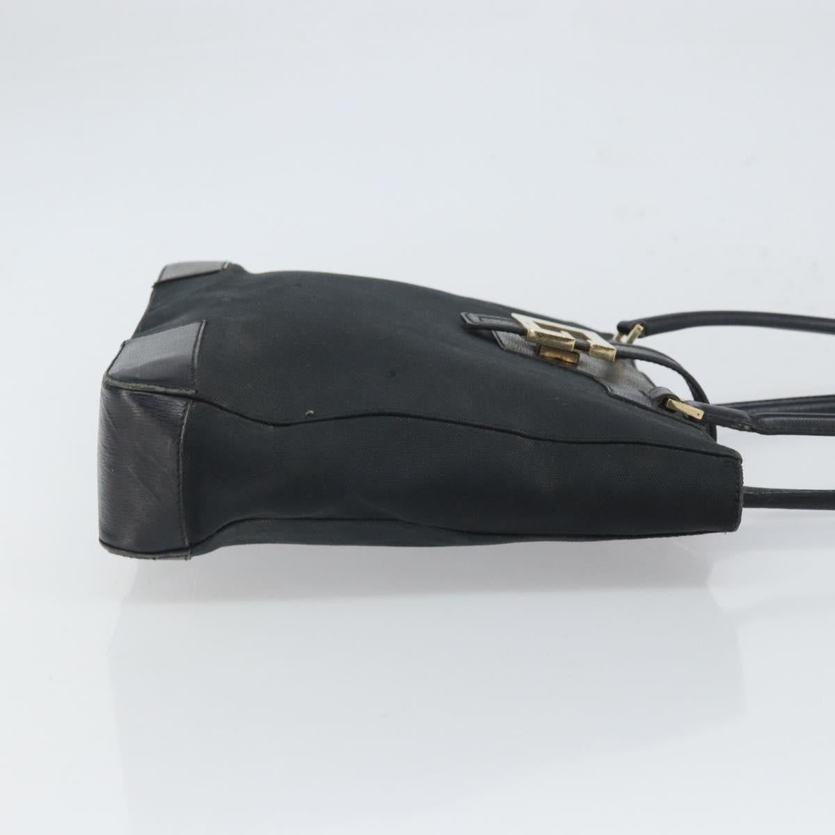 GUCCI Tote Bag Canvas Black Gold 002 1109 Auth bs32672