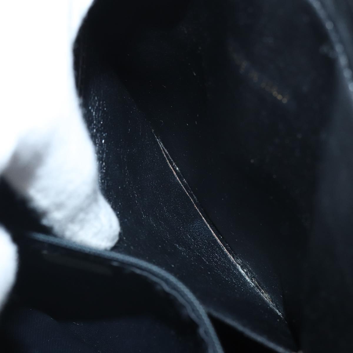 CHANEL Matelasse Shoulder Bag Patent leather Black Gold CC Auth bs32676