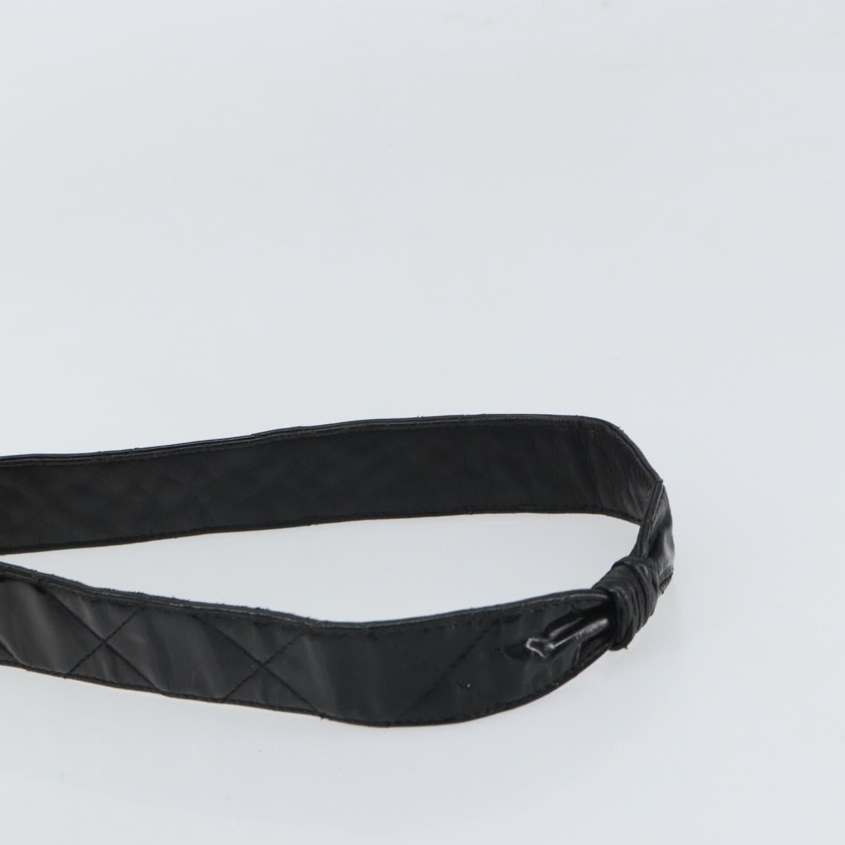 CHANEL Matelasse Shoulder Bag Patent leather Black Gold CC Auth bs32676