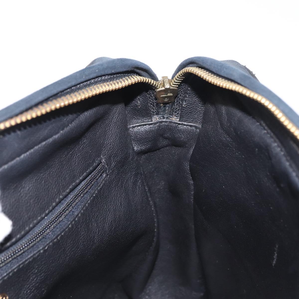 CHANEL Matelasse Shoulder Bag Lamb Skin Black Gold CC Auth bs32685