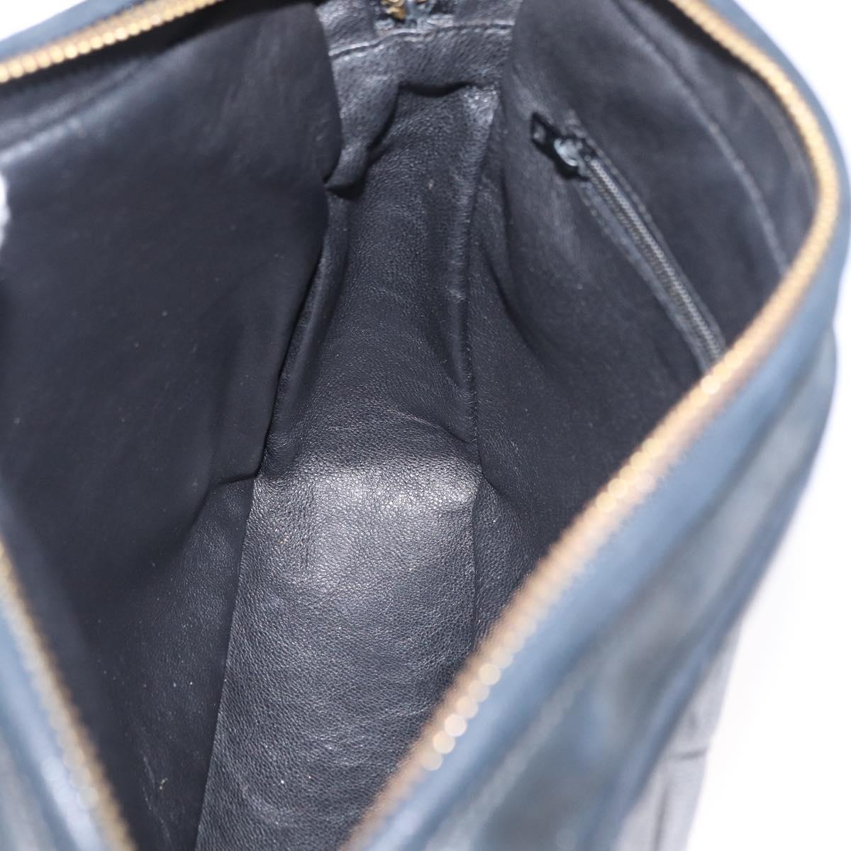 CHANEL Matelasse Shoulder Bag Lamb Skin Black Gold CC Auth bs32685