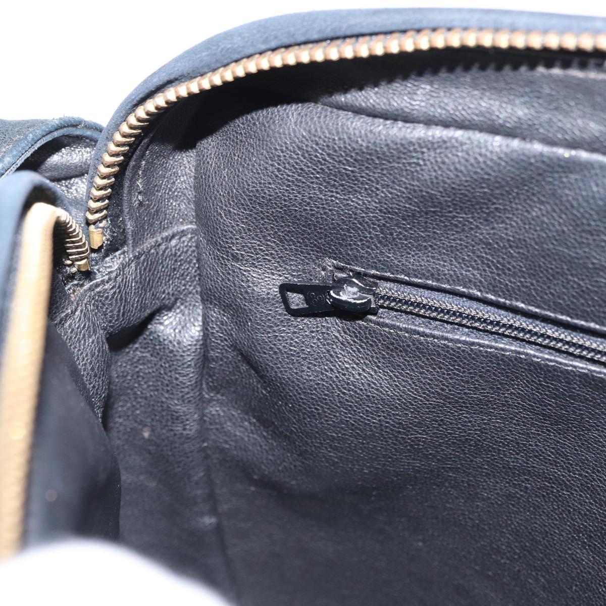 CHANEL Matelasse Shoulder Bag Lamb Skin Black Gold CC Auth bs32685