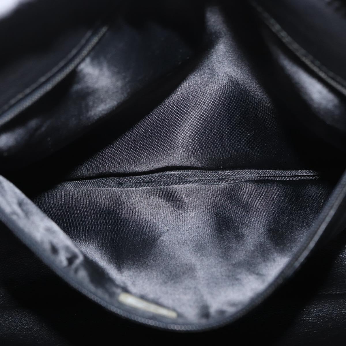 CHANEL Matelasse Shoulder Bag Lamb Skin Black Gold CC Auth bs32685