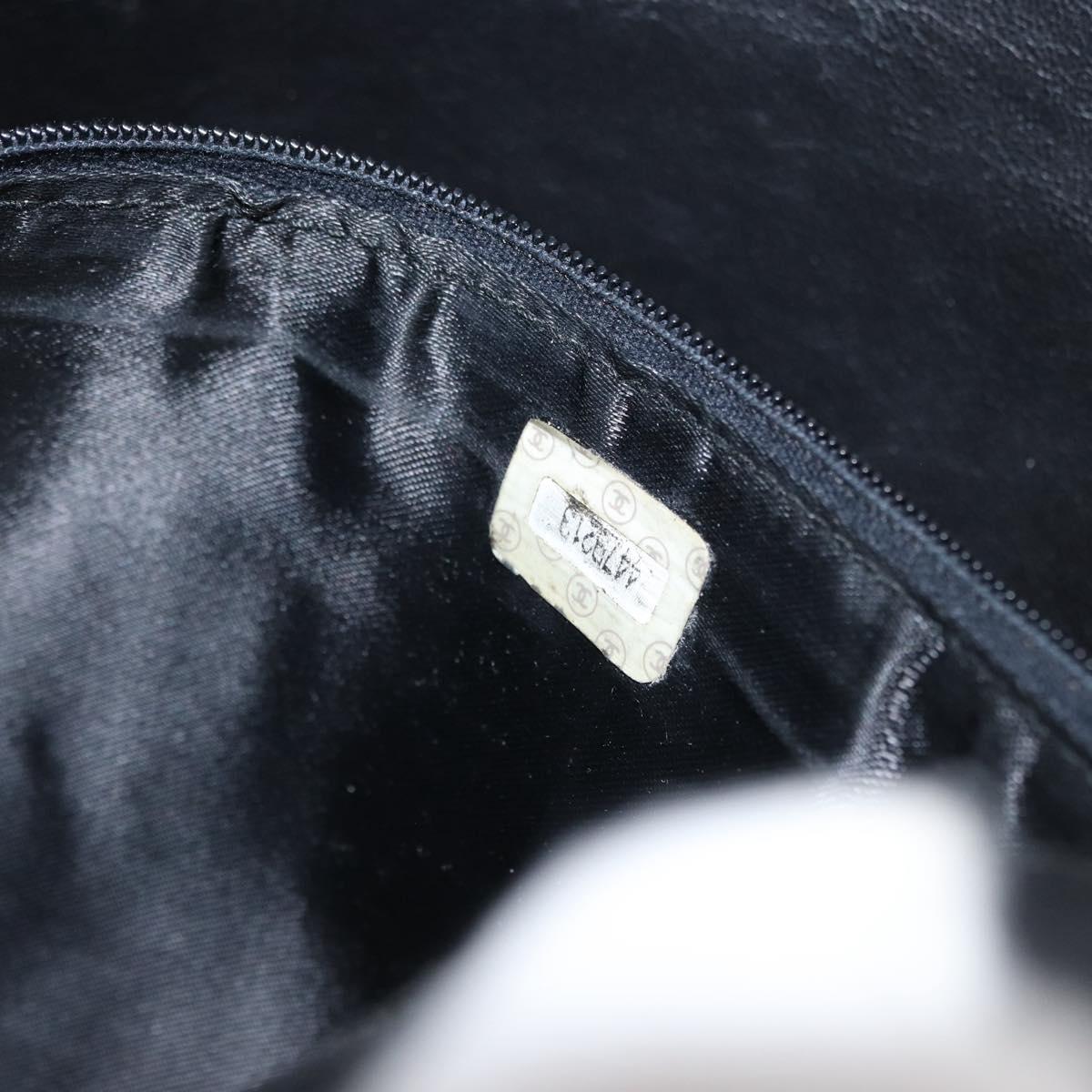 CHANEL Matelasse Shoulder Bag Lamb Skin Black Gold CC Auth bs32685