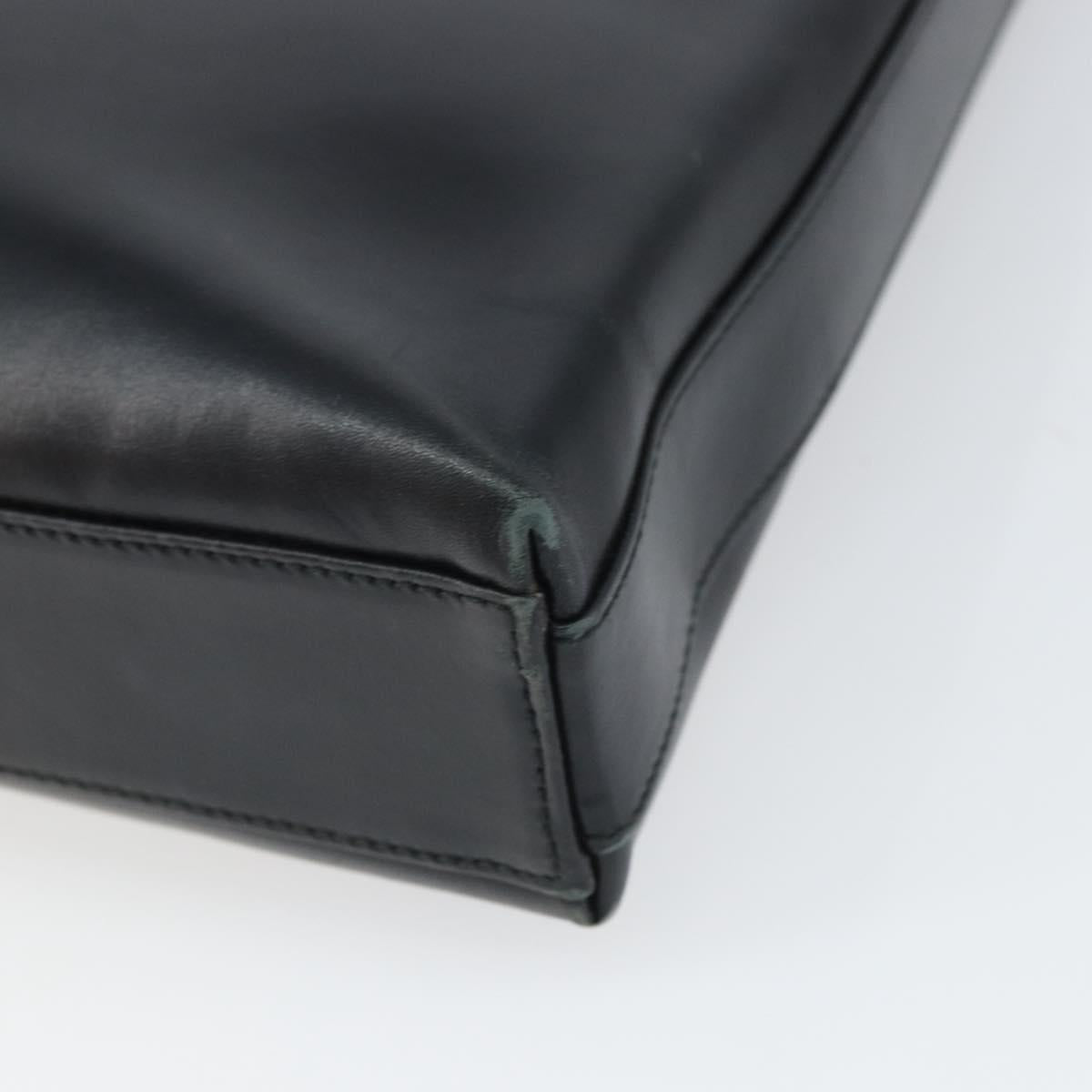 Salvatore Ferragamo Shoulder Bag Leather Black Silver Auth bs32686