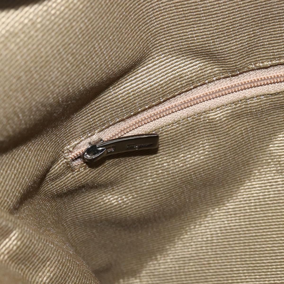 Salvatore Ferragamo Tote Bag Canvas Black Silver Auth bs32688