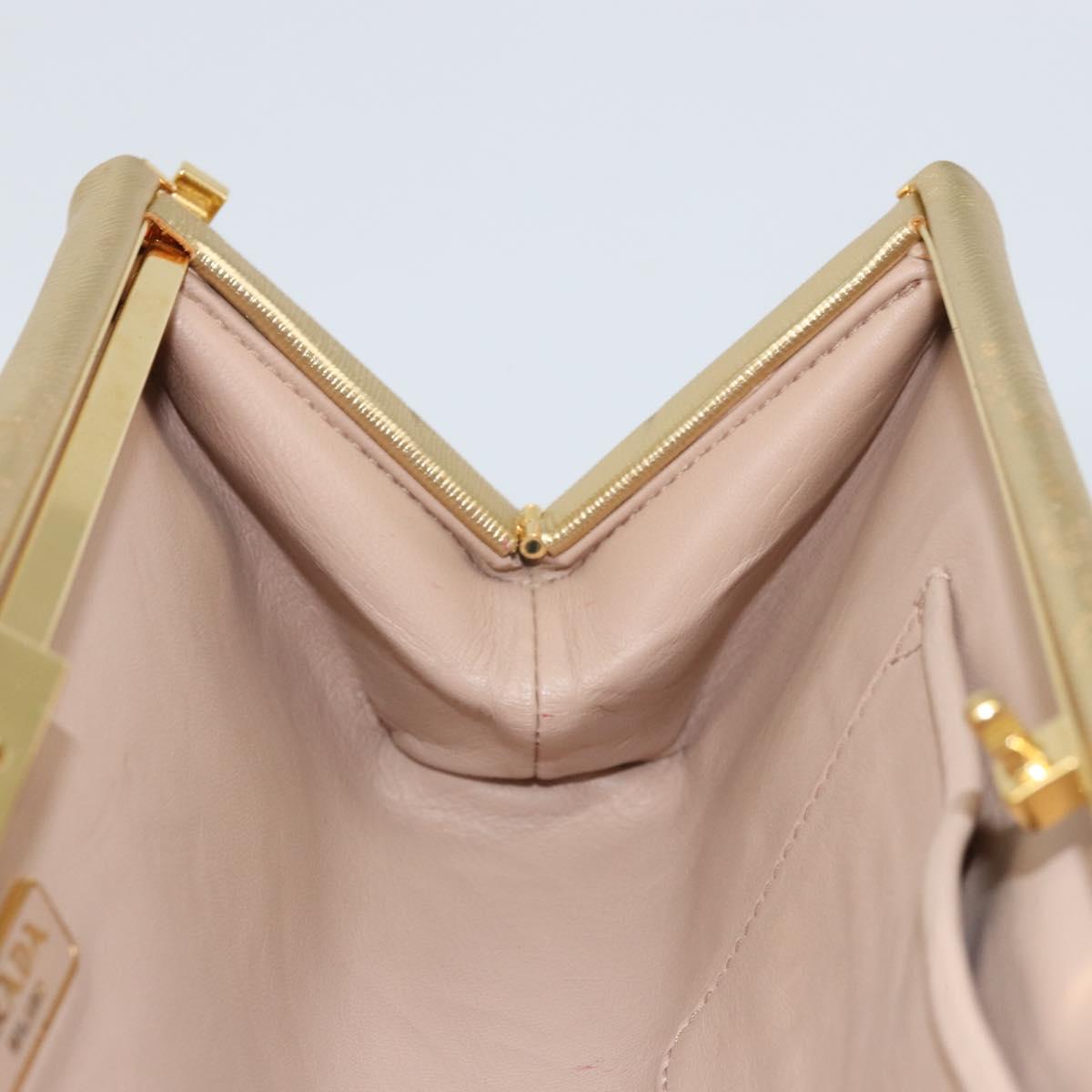 PRADA Clutch Bag Safiano leather Gold Auth bs32689