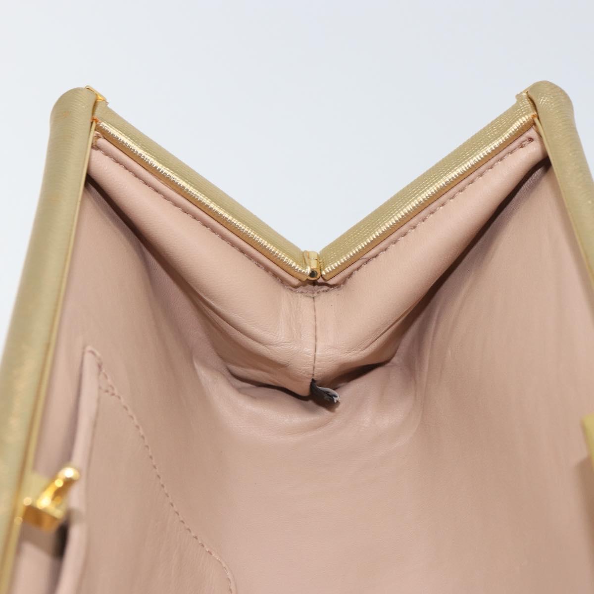 PRADA Clutch Bag Safiano leather Gold Auth bs32689