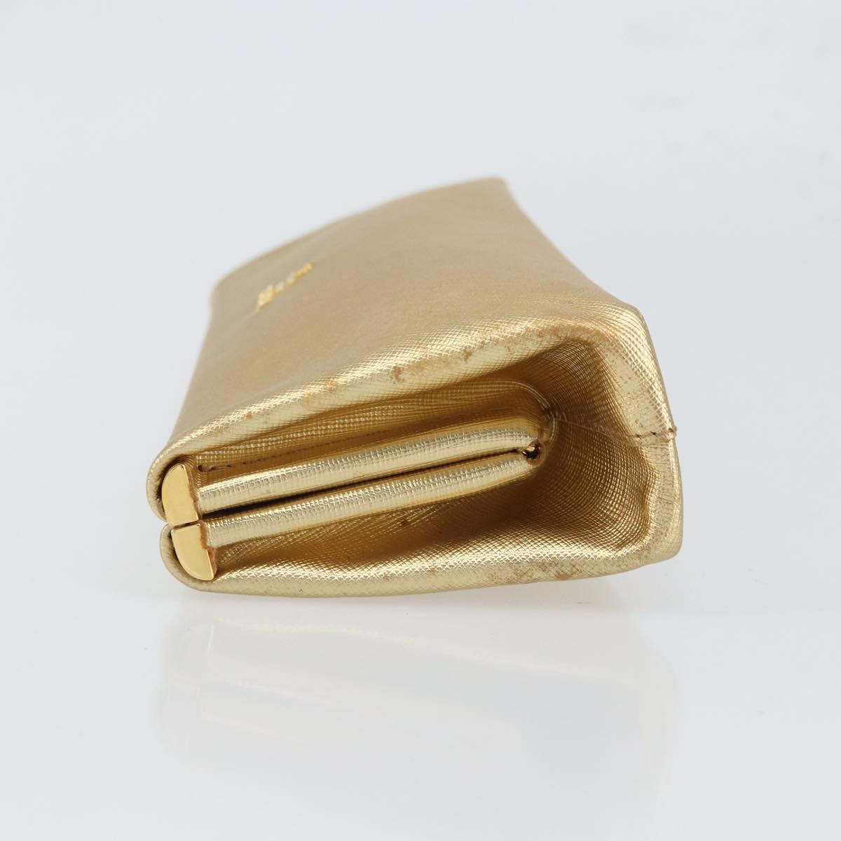 PRADA Clutch Bag Safiano leather Gold Auth bs32689