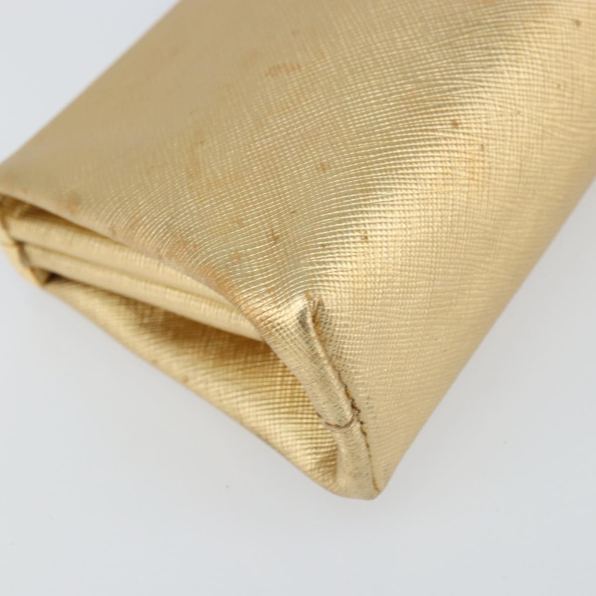 PRADA Clutch Bag Safiano leather Gold Auth bs32689