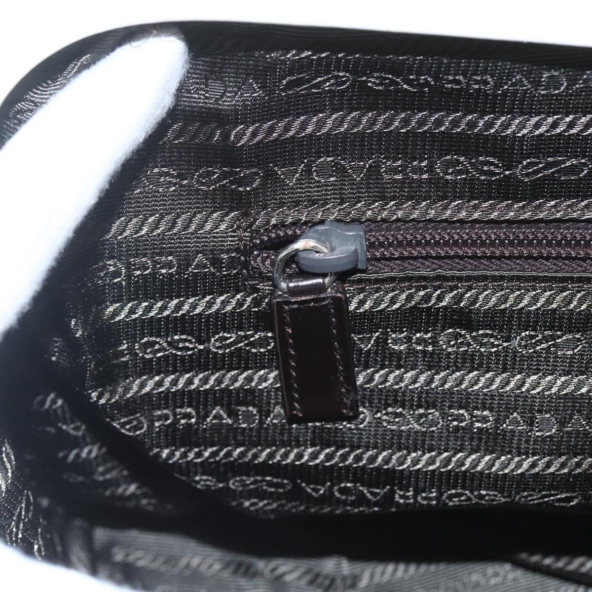 PRADA Hand Bag Leather White Silver Auth bs32694