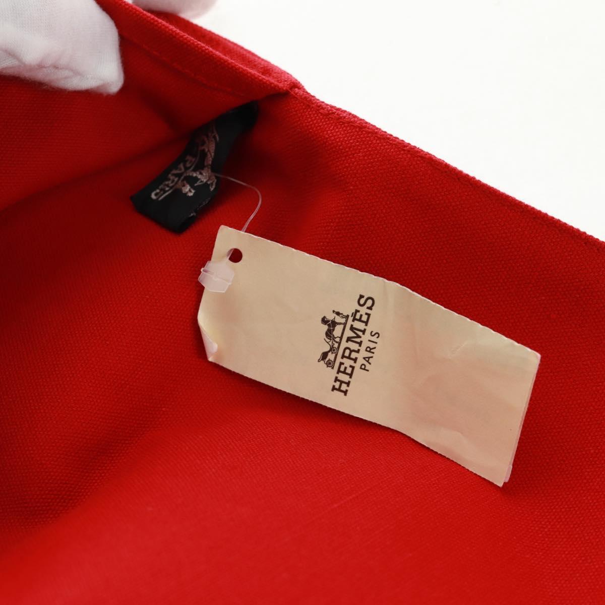 HERMES Pouch Canvas Red Auth bs32696V