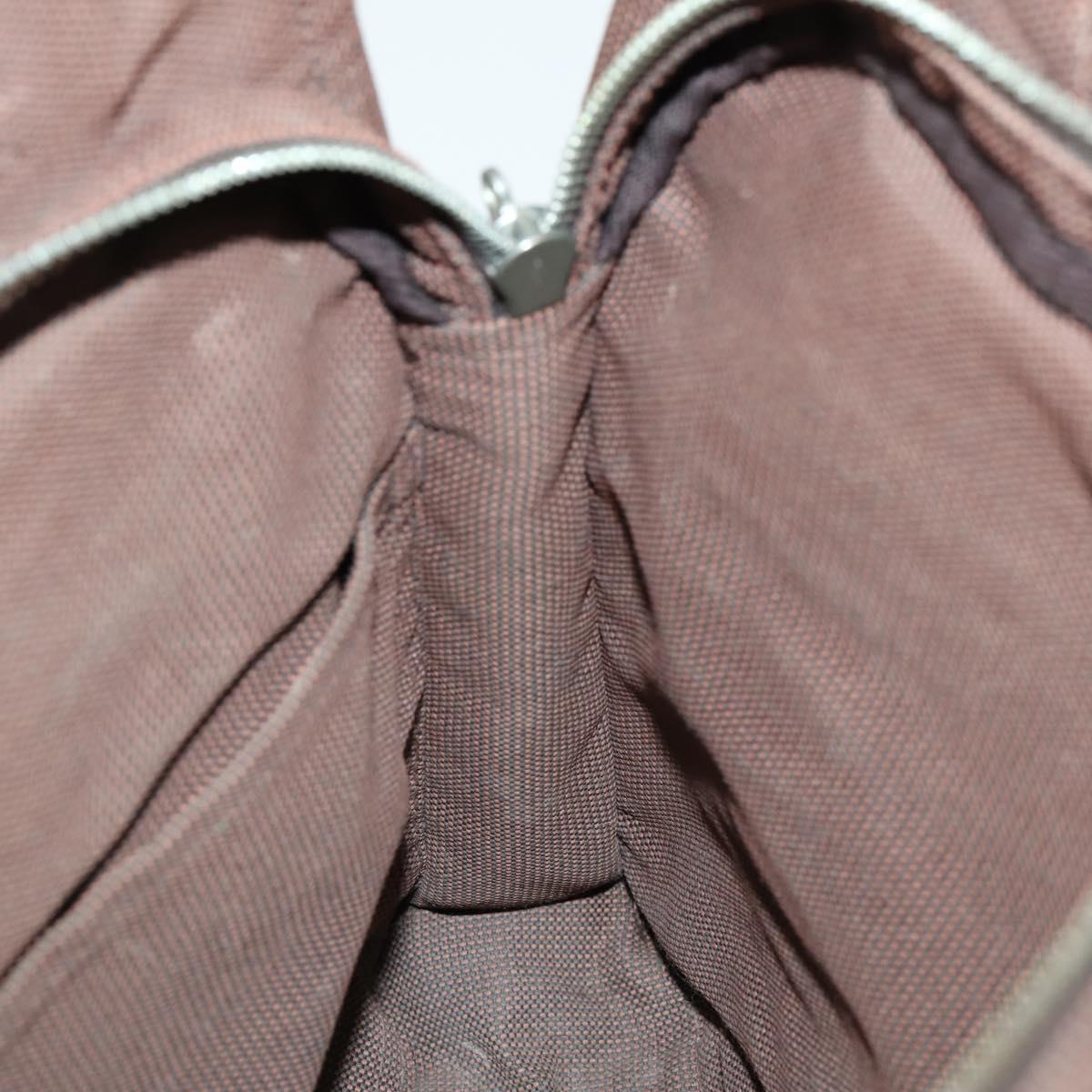 HERMES Her Line Add PM Backpack Canvas Brown Silver Auth bs32697
