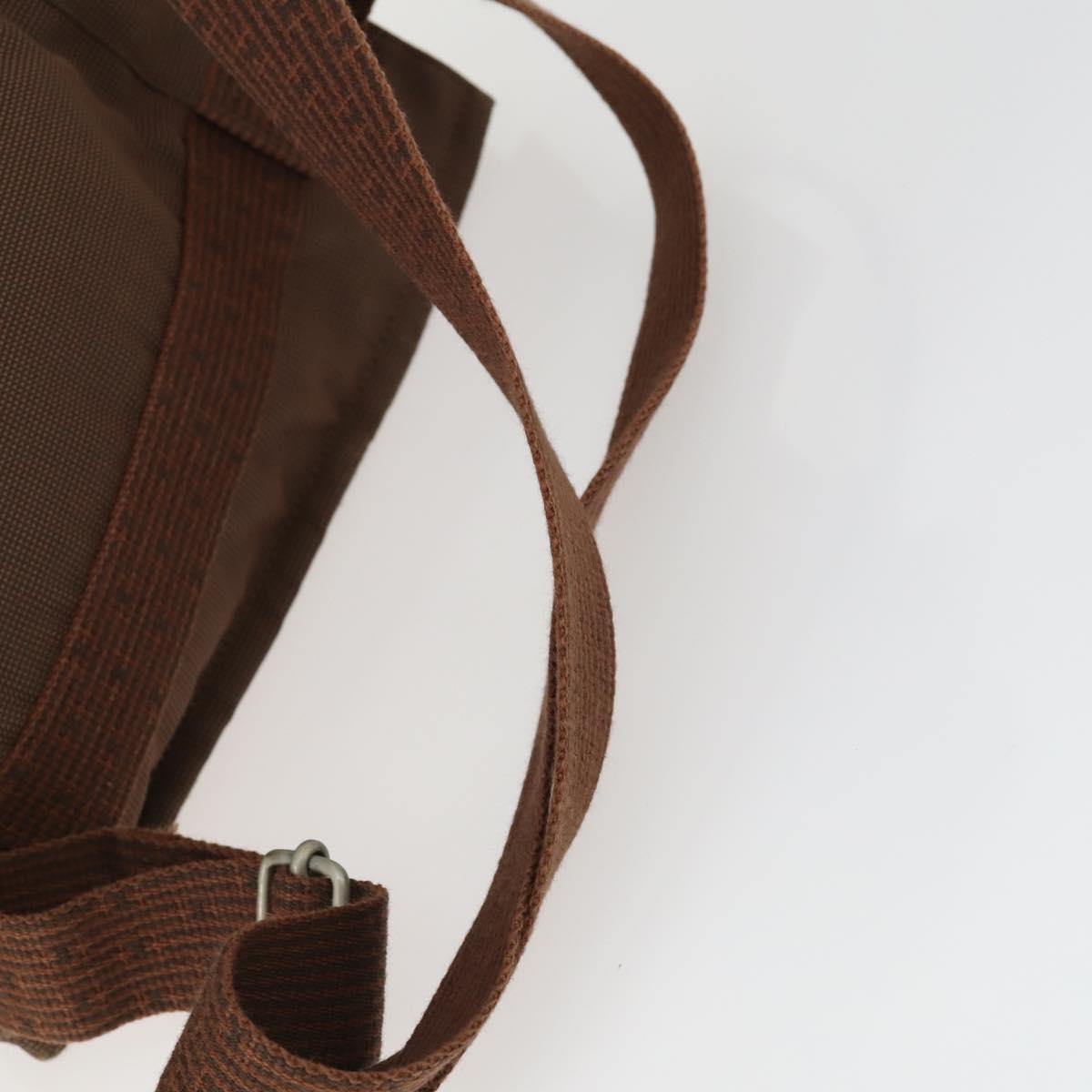 HERMES Her Line Add PM Backpack Canvas Brown Silver Auth bs32697