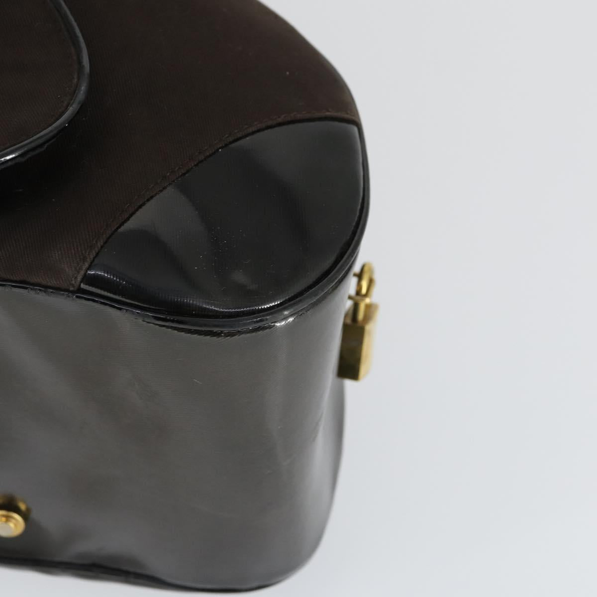 Christian Dior Double Saddle Bag Hand Bag Canvas Brown Gold Auth bs32698