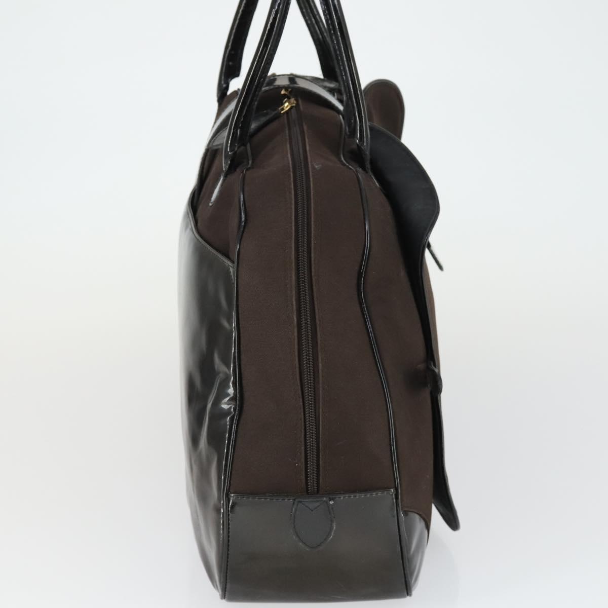 Christian Dior Double Saddle Bag Hand Bag Canvas Brown Gold Auth bs32698