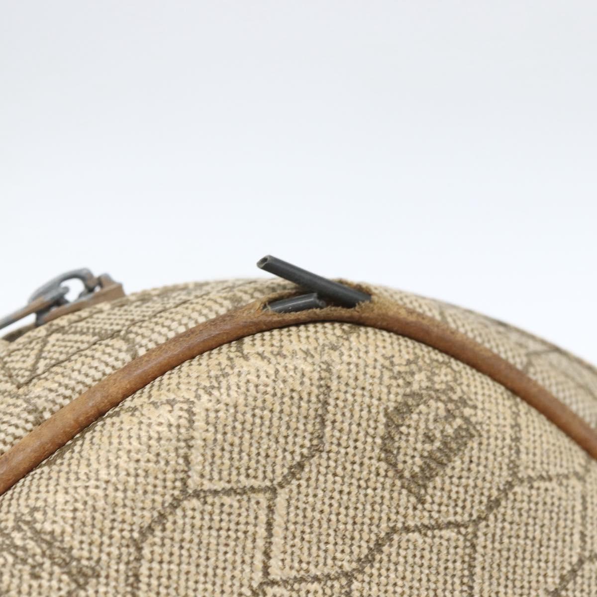 Christian Dior Honeycomb Canvas Shoulder Bag PVC Beige Auth bs32701