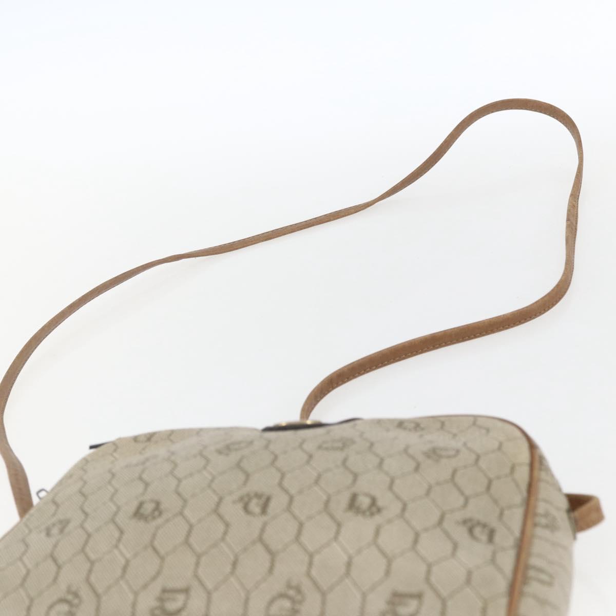 Christian Dior Honeycomb Canvas Shoulder Bag PVC Beige Auth bs32701
