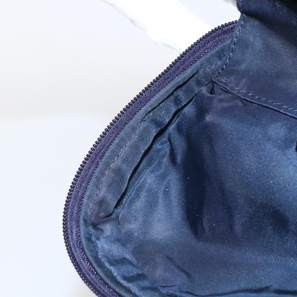 Christian Dior Trotter Canvas Saddle Pouch Navy Gold Auth bs32705