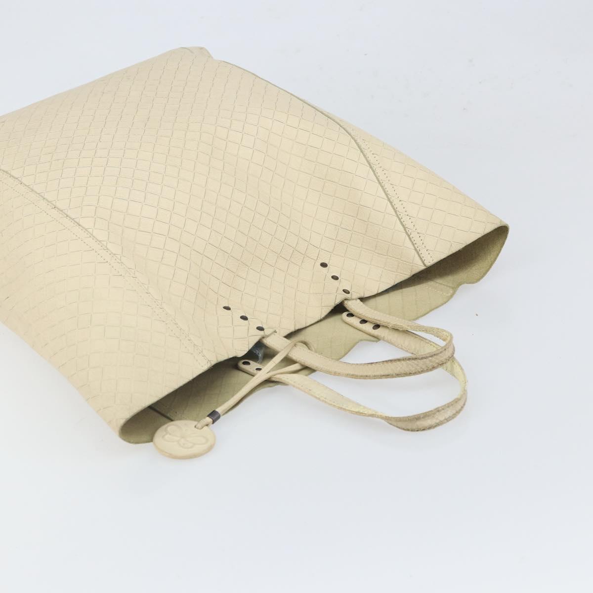 BOTTEGA VENETA INTRECCIATO Hand Bag Leather Cream Auth bs32707