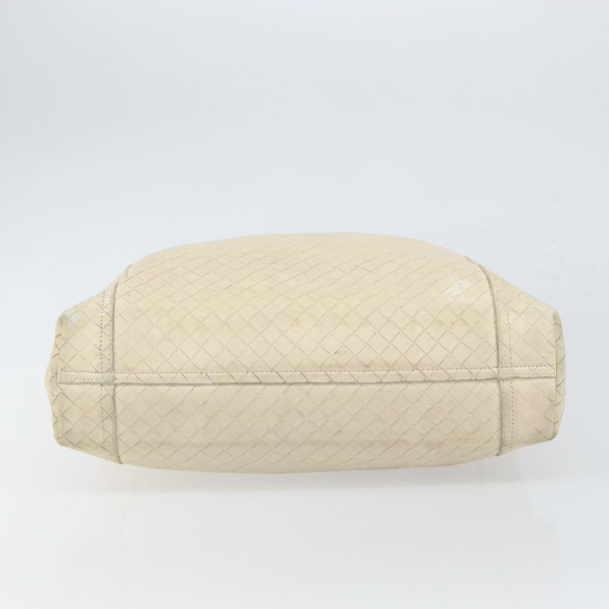 BOTTEGA VENETA INTRECCIATO Hand Bag Leather Cream Auth bs32707