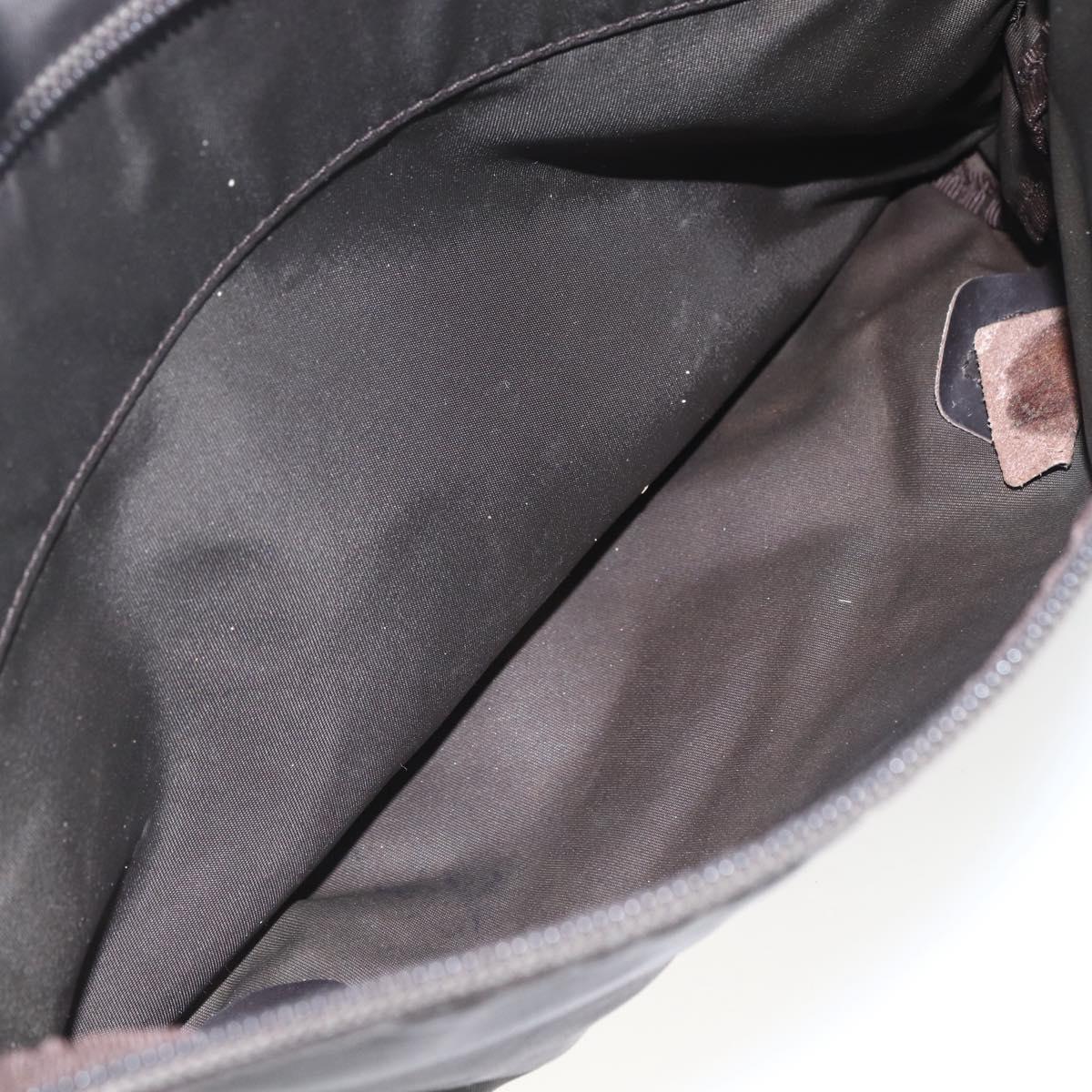 PRADA Shoulder Bag Nylon Brown Silver Auth bs32713