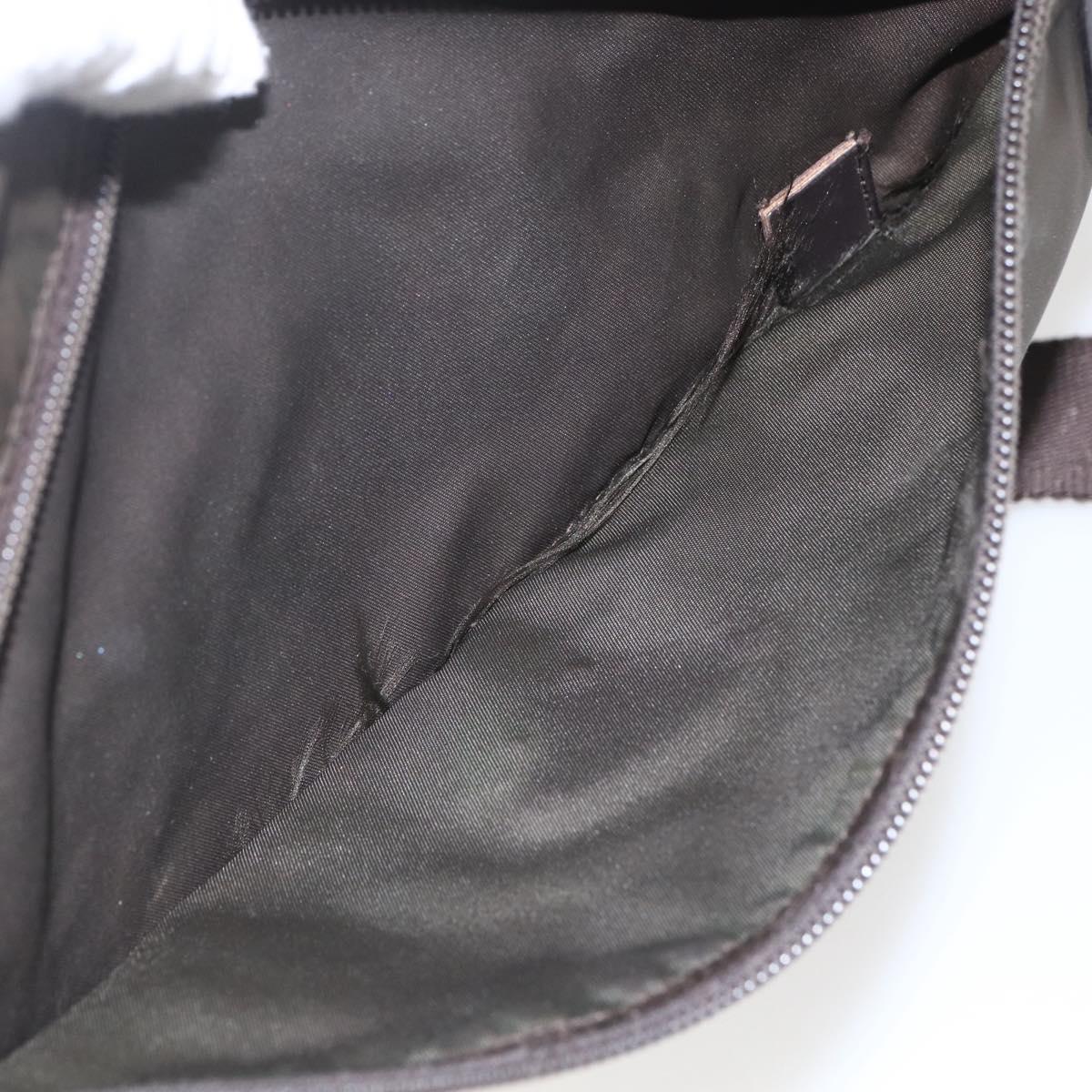 PRADA Shoulder Bag Nylon Brown Silver Auth bs32713