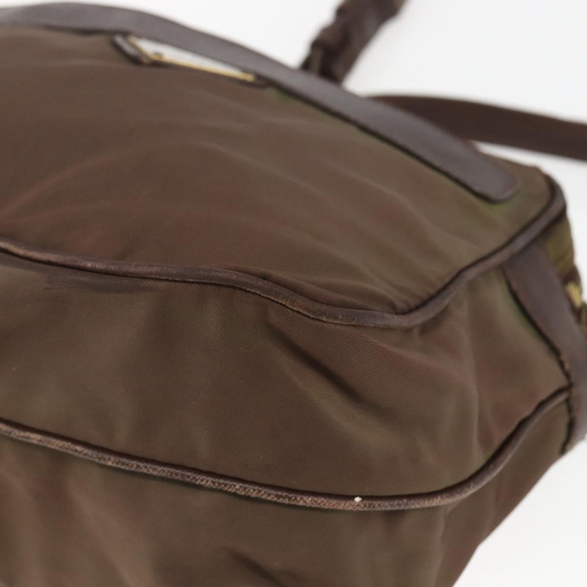 PRADA Shoulder Bag Nylon Brown Auth bs32715