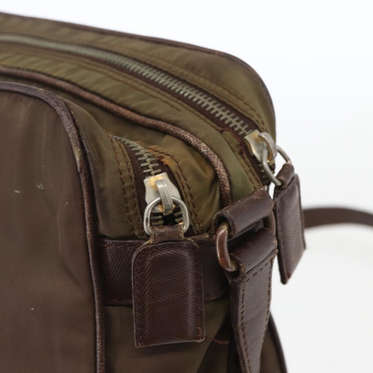 PRADA Shoulder Bag Nylon Brown Auth bs32715