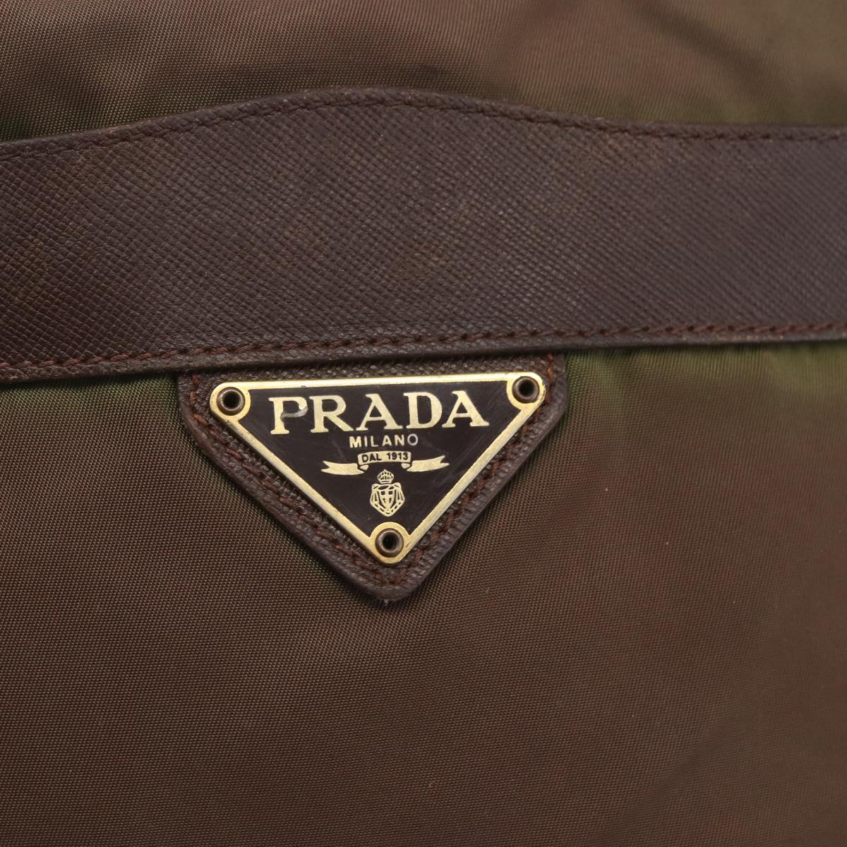 PRADA Shoulder Bag Nylon Brown Auth bs32715