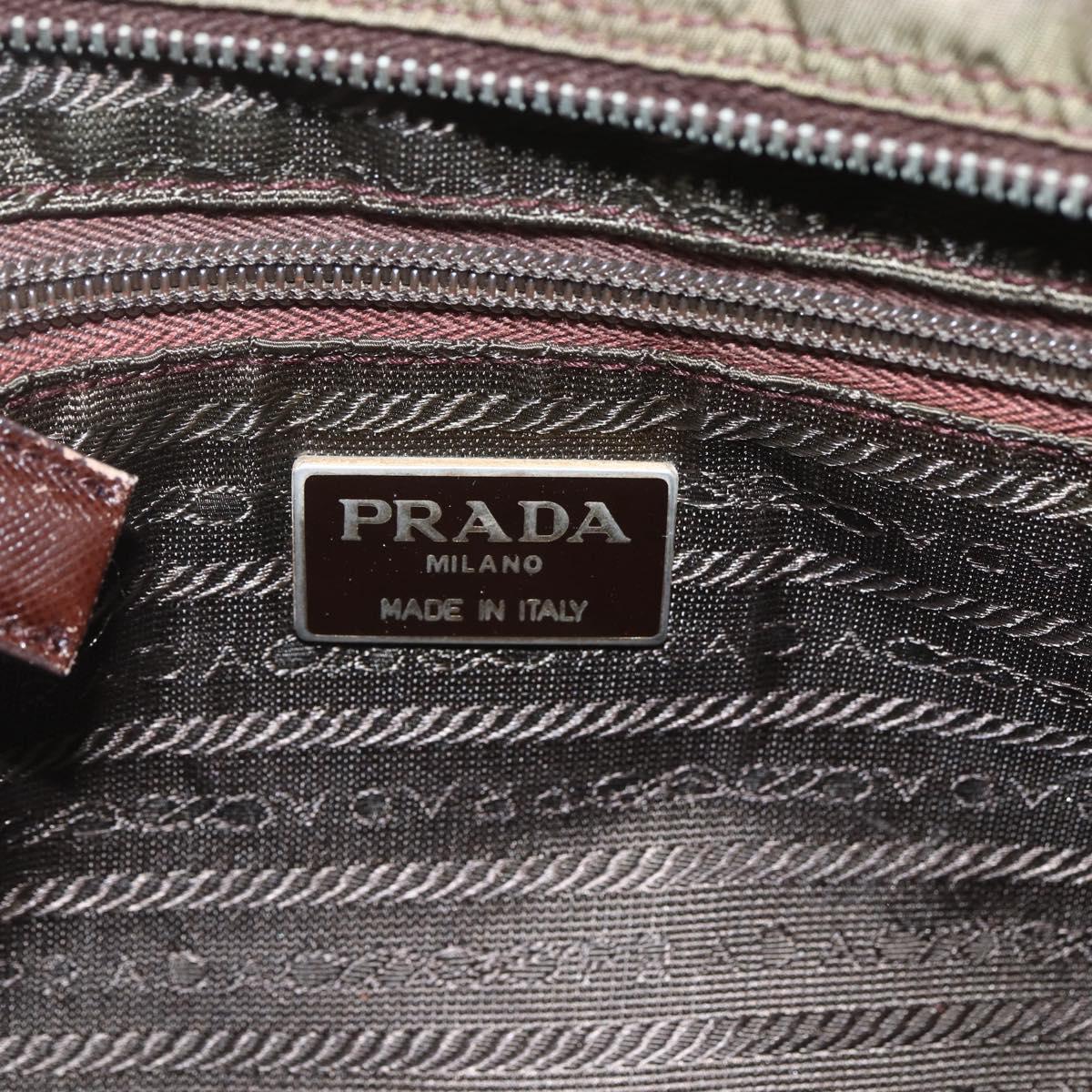 PRADA Shoulder Bag Nylon Brown Auth bs32715