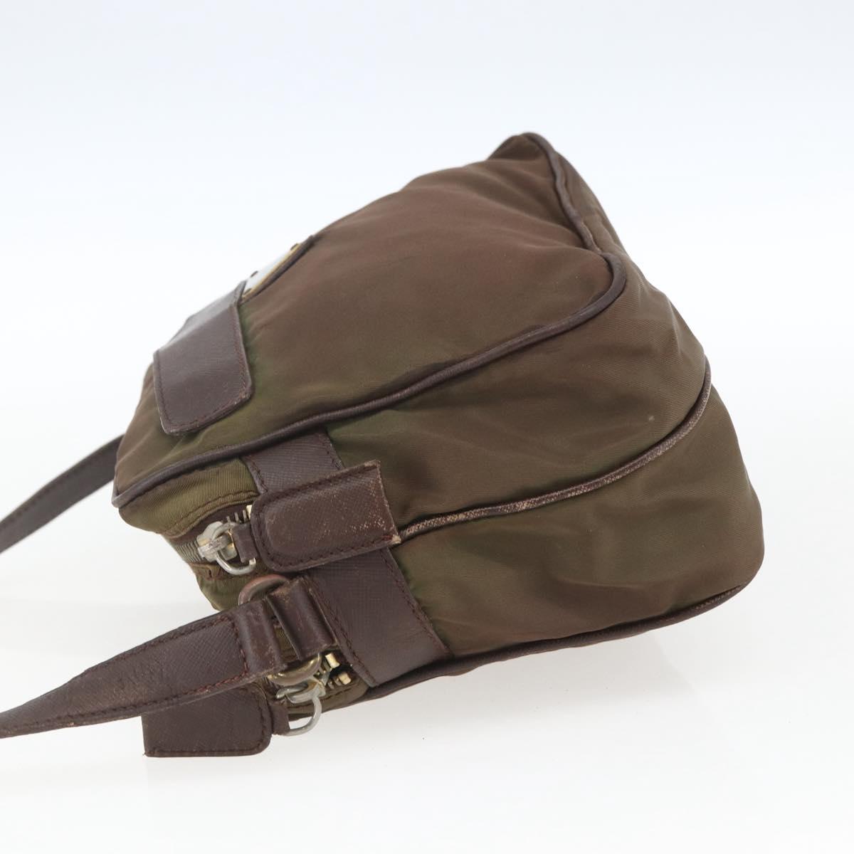 PRADA Shoulder Bag Nylon Brown Auth bs32715