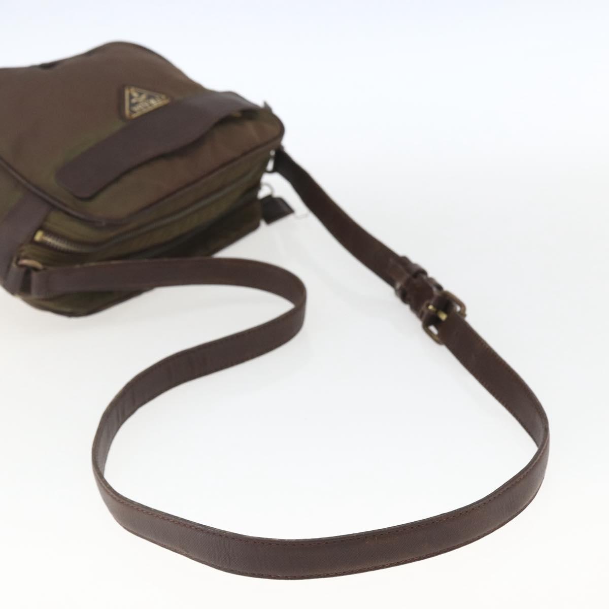 PRADA Shoulder Bag Nylon Brown Auth bs32715