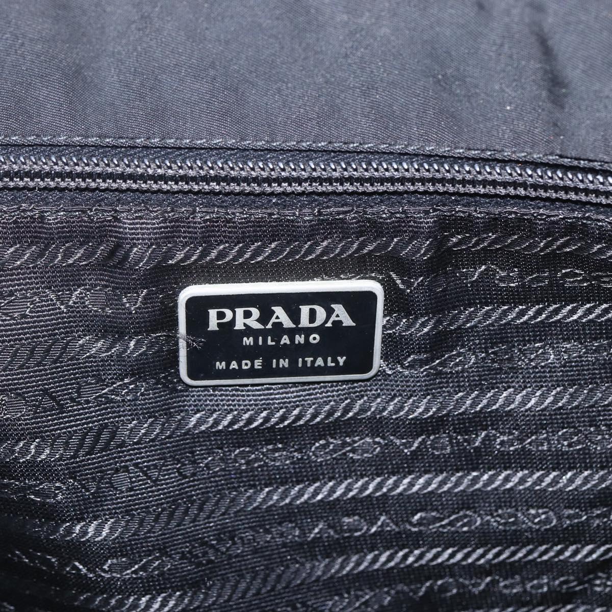 PRADA Shoulder Bag Nylon Black Silver Auth bs32716